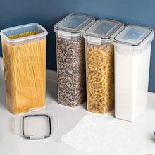4pcs Large Airtight Food Storage Container With Lids, Used For Storing Pasta, Flour, Sugar, Noodles, Tea, Nuts And Coffee Beans In Kitchen - Putih - View 8