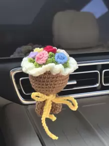 1pc Car Air Outlet Decoration Yarn Hand-Held Flower Car Air Conditioning Decoration(Random Color Scheme)