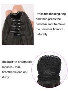 20 Inches Long Straight Ponytail Hair Extensions Synthetic Heat-Resistant Claw Clip-On Ponytail Hair Accessory For Women, Multi-Color Suitable For All Hairstyles - Multicolor - View 6