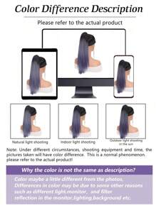 20 Inches Long Straight Ponytail Hair Extensions Synthetic Heat-Resistant Claw Clip-On Ponytail Hair Accessory For Women, Multi-Color Suitable For All Hairstyles - Multicolor - View 11