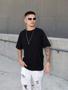 Men T-Shirts - 棕色,灰色和黑色 - 查看 2