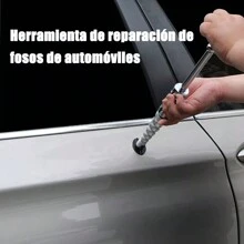 30 piezas de juntas para extractor de abolladuras de automóvil, juego de herramientas portátiles para reparación de abolladuras en la carrocería del automóvil,Kit de herramientas para reparación de abolladuras en la carrocería del automóvil, incluye  herramienta extractor de pegamento, martillo deslizante, martillo inverso, super PDR metal - Plateado - Ver 7