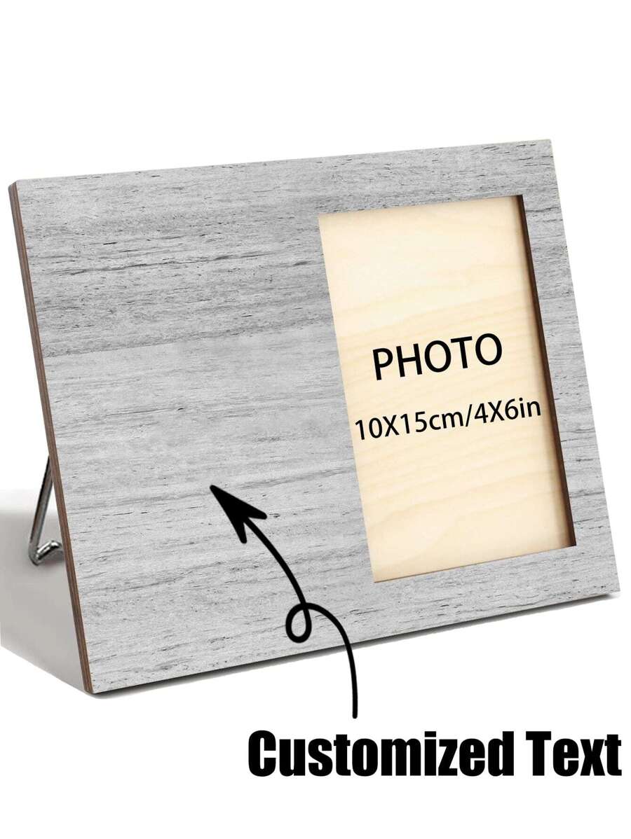 1PC Personalized Photo Frame, Customized Text Photo Frame, Fits 4x6 Inch Photo On Desk Wooden Photo Prints For Family Couple Friend, Custom Text Gifts Birthday Graduation,Multi-Functional,Durable,Waterproof,Anti-Mold,Reusable,Ornamental,Cute,Stylish,Exquisite,Adorable,Tidy,High-Quality,Modern,Custom,Personalized,Unique,Ideal Gifts For Him,Ideal Gifts For Her,Her,Boyfriend,Girlfriend,Mom,Dad,Family,Friends,Daughter,School Students,Kitchen,Dining Room,Bathroom,Living Room,Bedroom,School,Office,Tea Room,Home,Garden,Festive Calendar