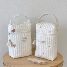 1pc Mommy Diaper Bag Multi-Function Stitching Hanging Pouch Disposable Diaper Storage Bag