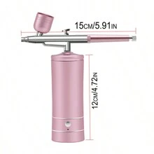 便携式喷枪带压缩机单动喷枪适用于美甲工艺蛋糕涂料 - 高低2檔粉圓幫浦+噴筆+2壺+刷 - 查看 7