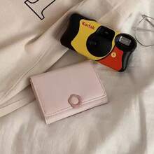全新可爱短款钱包 适合闺蜜生日 2024 设计时尚迷你三折卡包 圣诞礼物 感恩节 Y2K 粉色女士礼物 - 粉色 - 查看 1