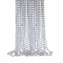 12 chiếc vòng cổ hạt nhựa nhiều màu 33 inch, vòng cổ Mardi Gras, trang sức dự tiệc, vòng cổ trang trí lễ hội, thích hợp làm quà tặng dự tiệc, phụ kiện trang phục, đồ trang trí lễ hội, đạo cụ chụp ảnh - Bạc - Xem 9