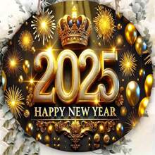 1 tấm biển gỗ mừng năm mới 2025, đồ trang trí tường ngày lễ, không cần điện, đồ trang trí treo, mùa Giáng sinh, chất liệu gỗ, hiệu ứng 3D, trang trí nhà bếp, phong cách ngẫu nhiên - Nhiều màu - Xem 1