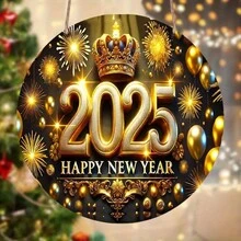 1 tấm biển gỗ mừng năm mới 2025, đồ trang trí tường ngày lễ, không cần điện, đồ trang trí treo, mùa Giáng sinh, chất liệu gỗ, hiệu ứng 3D, trang trí nhà bếp, phong cách ngẫu nhiên - Nhiều màu - Xem 5
