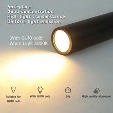 CANMEIJIA 1pc Aluminum Pendant Lamp, Modern Black Cylinder Design With Replaceable GU10 Bulb, Adjustable Suspension Length, Suitable For Bedroom/Living Room/Dining Room/Bar/Cafe - GU10 Dining Pendant Light - View 5