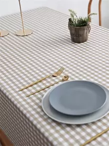 1 Pc Waterproof And Oilproof Pvc Checked Tablecloth For Home, No Need To Wash, One Table Cloth In Popular Ins Style For Coffee Table - Multicolor - View 6