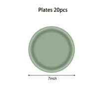10pcs/20pcs/40pcs,Sage Paper Plates Sage Green Paper Plates And Napkins Party Supplies Sage Green Disposable Plates For Bridal Shower,Birthday Shower, Birthday - Multicolor - View 14