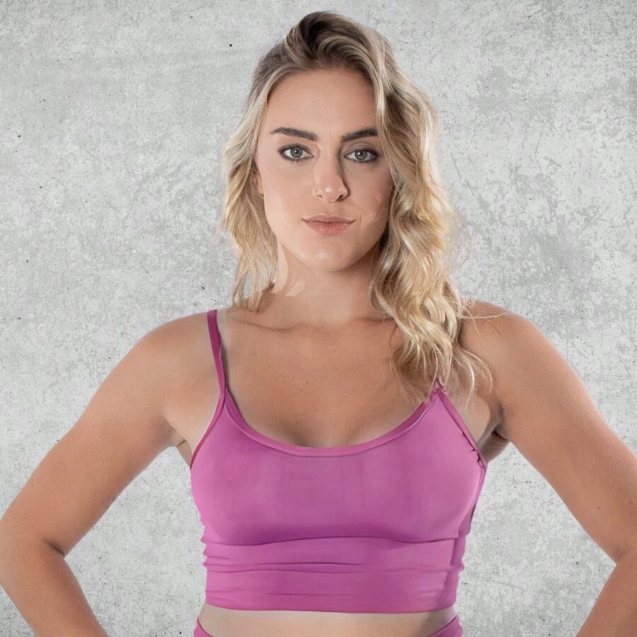 Zero Transparency Cropped Fitness Top With Thin Straps For Gym - Lilac Purple - View 1