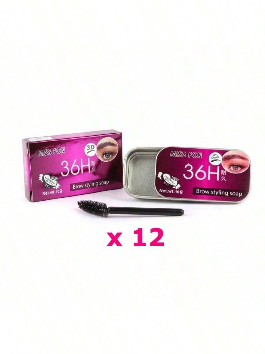 Wholesale 12 Pieces Wax Soap For Styling Eyebrows With Brush - Clear - View 1