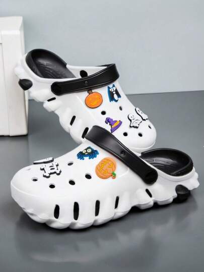 男士创意拼色个性设计柔软舒适高弹力速干透气街头休闲宽松拼接旅行居家四季透气一脚蹬凉鞋