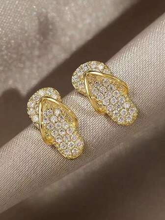 水鑽人字拖耳釘