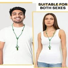 1 Stück handgefertigte katholische Halskette mit Anhänger, Kreuz, Medaille der Heiligen Jungfrau Maria, Schutz, Segen, katholischer Schmuck, Geschenkanhänger für Auto, Weihnachten, Halloween, für Männer und Frauen