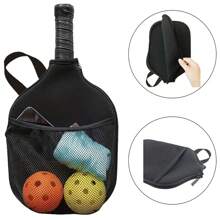 Personalized Name Free Custom Pickleball Paddle Storage Bags, Portable, And Spacious Storage For Pickleballs, Table Tennis, And Tennis Rackets - Perfect For Outdoor Enthusiasts And Athletes - Black - View 2
