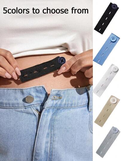 Jeans Elastic Waistband Extender Buckle With Metal Hook, Vintage-Style Waistband Expanders For Women, Adjustable Belt Accessory, Alloy Button Extenders For Jeans, Pants, And Skirts | Comfortable And Flexible Waist Adjusters, Belt Extender Clip, Elastic Adjustable Pants Length Extender Strap, Maternity Pants Elastic Button.