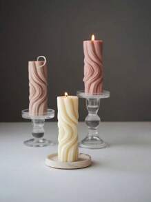 Khuôn hình trụ sọc trang trí, khuôn nến cột cao hình trụ, khuôn silicon trang trí hình học trừu tượng xoắn có gờ, thích hợp cho đồ thủ công, nến thơm, xà phòng thủ công, nến sáp đậu nành, trang trí nhà cửa. - trắng - Xem 4