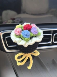 1pc Car Air Outlet Decoration Yarn Hand-Held Flower Car Air Conditioning Decoration(Random Color Scheme)