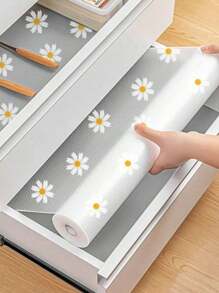 1/2 Roll Daisy Pattern Kitchen Cabinet Shelf Liner, Non-Adhesive Drawer Mat, Non-Slip Refrigerator Pad, Waterproof EVA Fridge Liner, Cabinet Mat, Easy Placemat - Multicolor - View 9