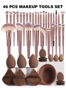 Bộ dụng cụ trang điểm 16/17/46/47 sản phẩm bao gồm: 1 túi đựng đồ vệ sinh cá nhân và mỹ phẩm đa năng có khóa kéo chống nước + Bộ 30 cọ trang điểm + 3 miếng bọt biển trang điểm + 3 miếng bọt biển trang điểm mini + 3 bông phấn hình tam giác + 6 bông phấn khí mini + 1 dụng cụ vệ sinh cọ trang điểm, Bộ cọ, Bộ cọ trang điểm, Bộ cọ trang điểm, Bộ trang điểm hoàn chỉnh, Bộ cọ trang điểm, Bộ trang điểm hoàn chỉnh, Bộ cọ, Bộ cọ trang điểm, Bộ quà tặng trang điểm, Bộ - Nhiều màu - Xem 15