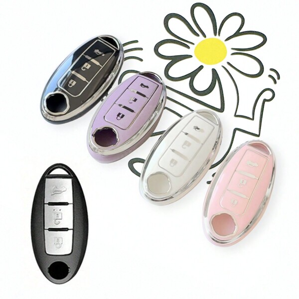 TPU Car Remote Key Shell Cover Fit For Nissan Altima X-TRAIL Bluebird SYLPHY MURANO GTR QX80 QX50 Nissan Key Fob Cover - Durable Soft TPU Protection, Ideal Gift