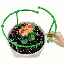 Green Plastic Plant Support Stakes, Semi-Circular Plant Support Rings, Climbing Plant Tomato Cages, Flower & Vegetable Vines, Potted Plant & Garden Trellis