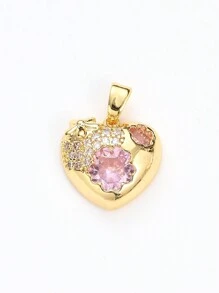 1-5 件时尚铜镀金金属方晶锆石心形、蝴蝶、花朵、太阳花吊坠，适合 DIY 珠宝制作，适合家人、情侣、朋友、情人节、母亲节的礼物 - 彩色 - 查看 17