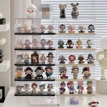1pc Transparent Storage Box, Single Door Stacked Display Box - Dust-Proof - Blind Box - Suitable For Storing Jewelry, Hand Toys, Stationery, Perfume Cosmetics Storage Rack
