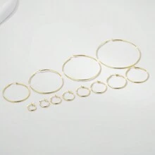 1 对简约 925 纯银螺旋双圈耳环，适合女性日常佩戴 - 銀色 - 查看 3