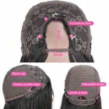 U Part Wig Human Hair Straight Bob Wigs For Women Brazilian Remy Hair Short Bob Human Hair Wigs Clip In U Part Wig Human Hair Extensions - Natural Black - View 8