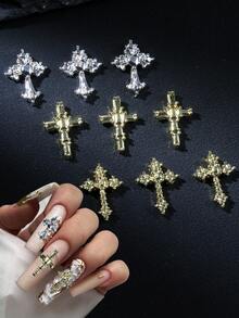 Vàng Bạc Sang Trọng Chữ Thập Móng Tay Bùa Móng Tay Đính Đá Rhinestones 10 Chiếc 3D Hợp Kim Trang Trí Nghệ Thuật Làm Móng Tay DIY Quà Tặng Năm 2025 Cho Các Cô Gái Đá Quý Làm Móng Tay Vật Dụng Làm Móng Tay Cho Phụ Kiện DIY Đa Năng Trang Trí Móng Tay Giày Dép Quần Áo Túi Đồ Thủ Công Thêm - Nhiều màu - Xem 1