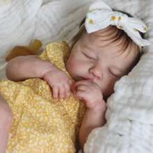 Realistic 50cm Asleep Reborn Baby Doll With 3D-Paint Skin And Visible Veins (Cloth Body, Vinyl Limbs) 20inch Newborn Bebe Girl Art Toy Lifelike Kids Birthday Gift - Búp bê ngủ bằng vải - Xem 7