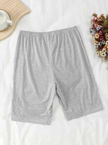 4 piezas Pantalones cortos de dormir informales para mujer de talla grande, pantalones cortos de estar en casa de talla grande con cintura elástica, suaves y cómodos