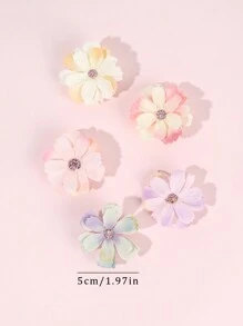 10 件装女孩花朵发夹浅色仿真花朵发夹优雅花朵发夹花朵胸针发夹适用于新娘派对、海滩、婚礼儿童婴儿发饰 - 彩色 - 查看 7