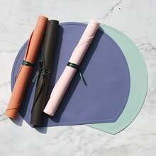 1 szt. silikonowa podkładka półokrągła, silikonowa podkładka termoizolacyjna Morandi Color, mata na stół do jadalni, podkładka pod miskę, uchwyt na garnek