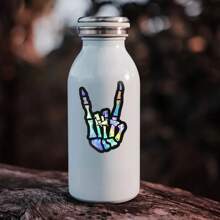 1/2/3pcs Rock Skeleton Sticker, Skeleton Sticker, Rock And Roll Sticker, Skeleton Hand Sticker, Laptop Sticker, Water Bottle Sticker, Halloween Stickers,Self-Adhesive, Single Use, Fade-Resistant, Perfect For Laptops, Water Bottles,School Supplies,Back To School - Multicolor - View 2