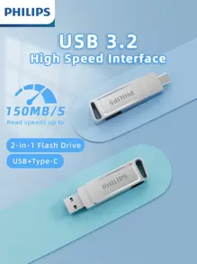 PHILIPS 256GB USB 闪存盘 | USB 3.2 Gen 1 速度 | 高达 150MB/S | 优质金属外壳 | 256GB