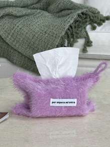 1 peça de saco de lenços de pano de penas de cor sólida, caixa de lenços de papel desenhada para casa - armazenamento de cabeceira, saco pendurado, decoração pendurada, pacote de lenços de papel, alta qualidade sem queda, decoração de mesa