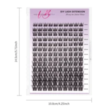 VEYESBEAUTY LuxeBold Cluster Lashes Invisible Band Lashes For Lash Newbie Beginners Christmas 140 Clusters Soft Volume Drama Glam Eyelashes Extensions Eyelash Extensions Makeup Cosmetic