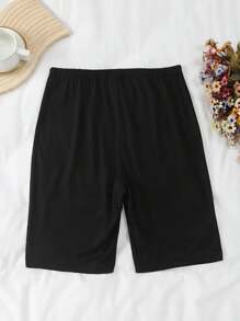 4 piezas Pantalones cortos de dormir informales para mujer de talla grande, pantalones cortos de estar en casa de talla grande con cintura elástica, suaves y cómodos