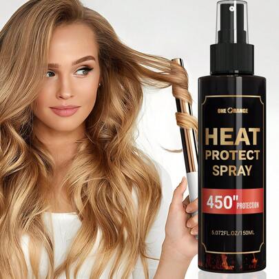 ONE ORANGE 头发防热喷雾，含角蛋白护发成分，锁住水分，让头发在高温下保持水润、顺滑和有光泽，易于使用，适合男女日常护理和热定型，150 毫升*1 瓶。