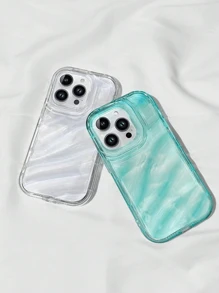 2 chiếc/bộ: 1 ốp điện thoại thiết kế laser trong suốt tối giản, 1 ốp điện thoại màu xanh lá cây sang trọng, tương thích với iPhone - Nhiều màu - Xem 1