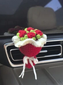 1pc Car Air Outlet Decoration Yarn Hand-Held Flower Car Air Conditioning Decoration(Random Color Scheme)
