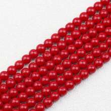 4/6/8/10/12 毫米天然和合成红珊瑚珠，圆形散珠隔珠，适用于 DIY 手链、项链、耳环、时尚珠宝制作、工艺配件 - 紅珊瑚 - 查看 10