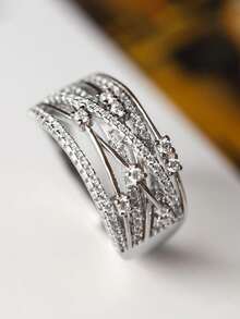 Nhẫn ngôi sao rỗng lấp lánh bằng bạc Sterling 925, trang sức cao cấp tinh tế của Châu Âu và Châu Mỹ, thích hợp làm quà tặng, hẹn hò, tiệc tùng, đeo hàng ngày, đính hôn, đám cưới, cô dâu - Nhẫn ngôi sao rỗng - Xem 4