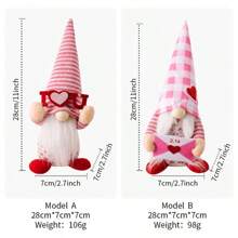 全新情人节装饰粉色小矮人情侣小雕像，情人节礼物情人节 - 彩色 - 查看 3