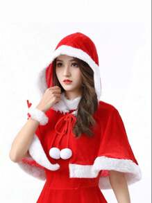 新款圣诞披风斗篷圣诞老人服装派对表演成人女款金丝雀衣服帽子 - 彩色 - 查看 1